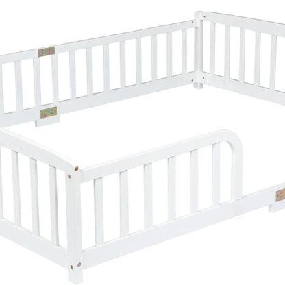 White Solid Wood Queen Bed Frame HomeRoots