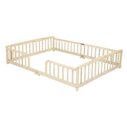 White Solid Wood Queen Bed Frame HomeRoots