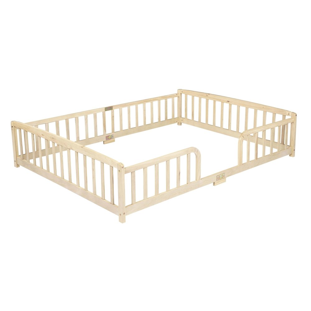 White Solid Wood Queen Bed Frame — view 6
