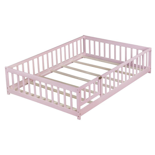 Pink Solid Wood Full Bed Frame