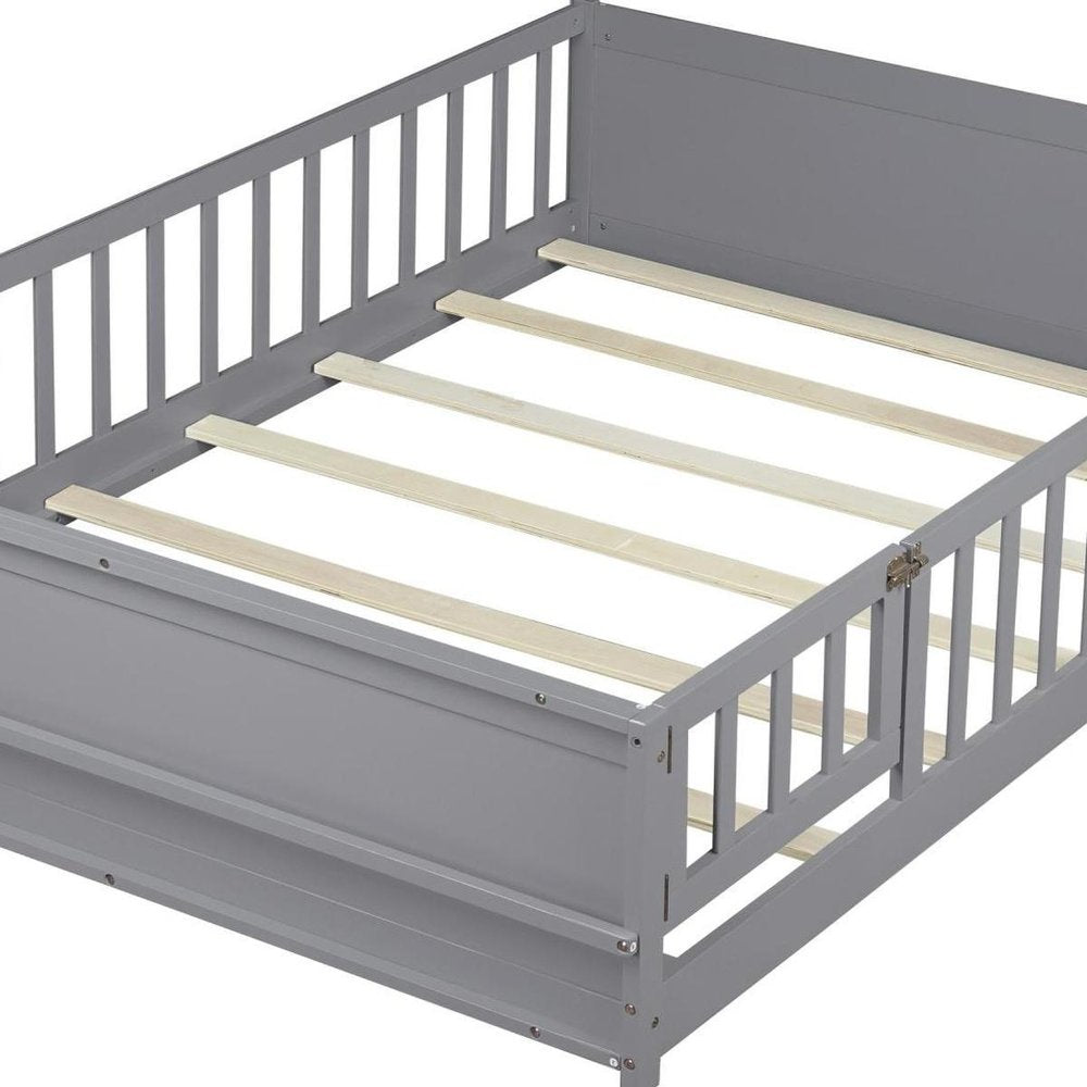 Espresso Solid Wood Full Bed Frame — view 2