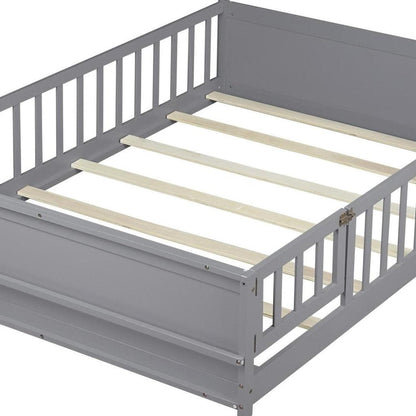 Espresso Solid Wood Full Bed Frame HomeRoots