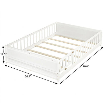 Espresso Solid Wood Full Bed Frame HomeRoots