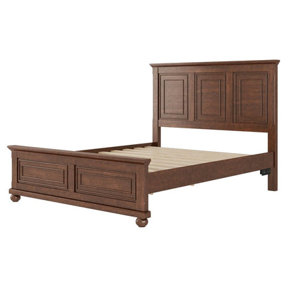 Brown Solid Wood Queen Bed Frame With USB