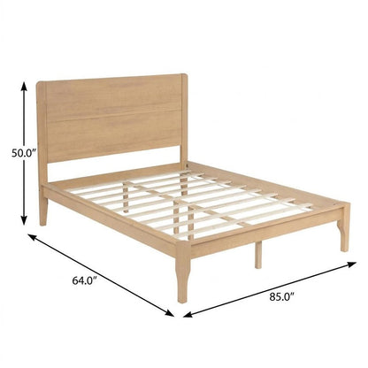 Natural Solid Wood Queen Bed Frame
