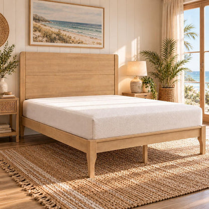 Natural Solid Wood Queen Bed Frame