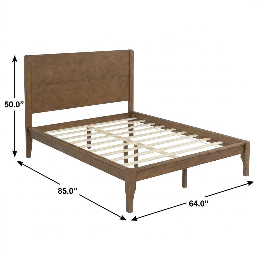 Walnut Solid Wood King Bed Frame — view 10