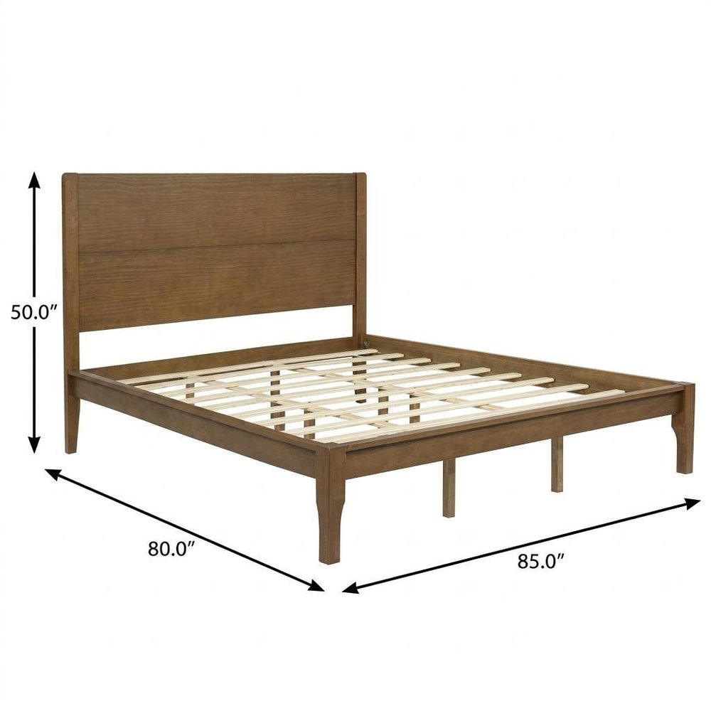Walnut Solid Wood King Bed Frame HomeRoots