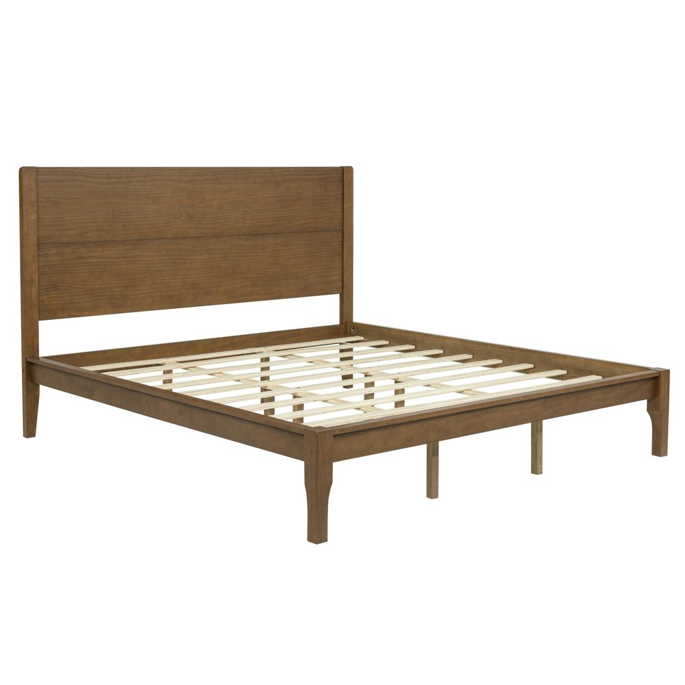 Walnut Solid Wood King Bed Frame HomeRoots