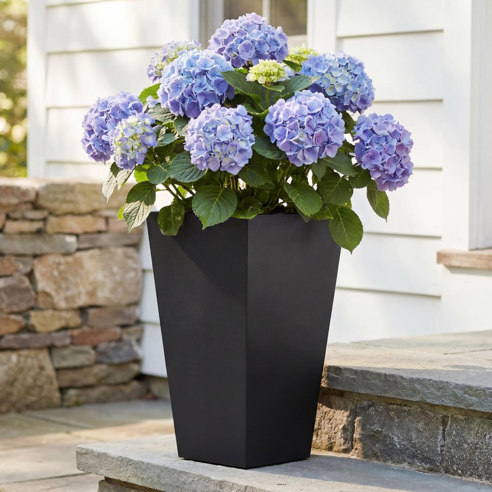 26" X 14" Black Metal Rectangular Pot Planter — view 2