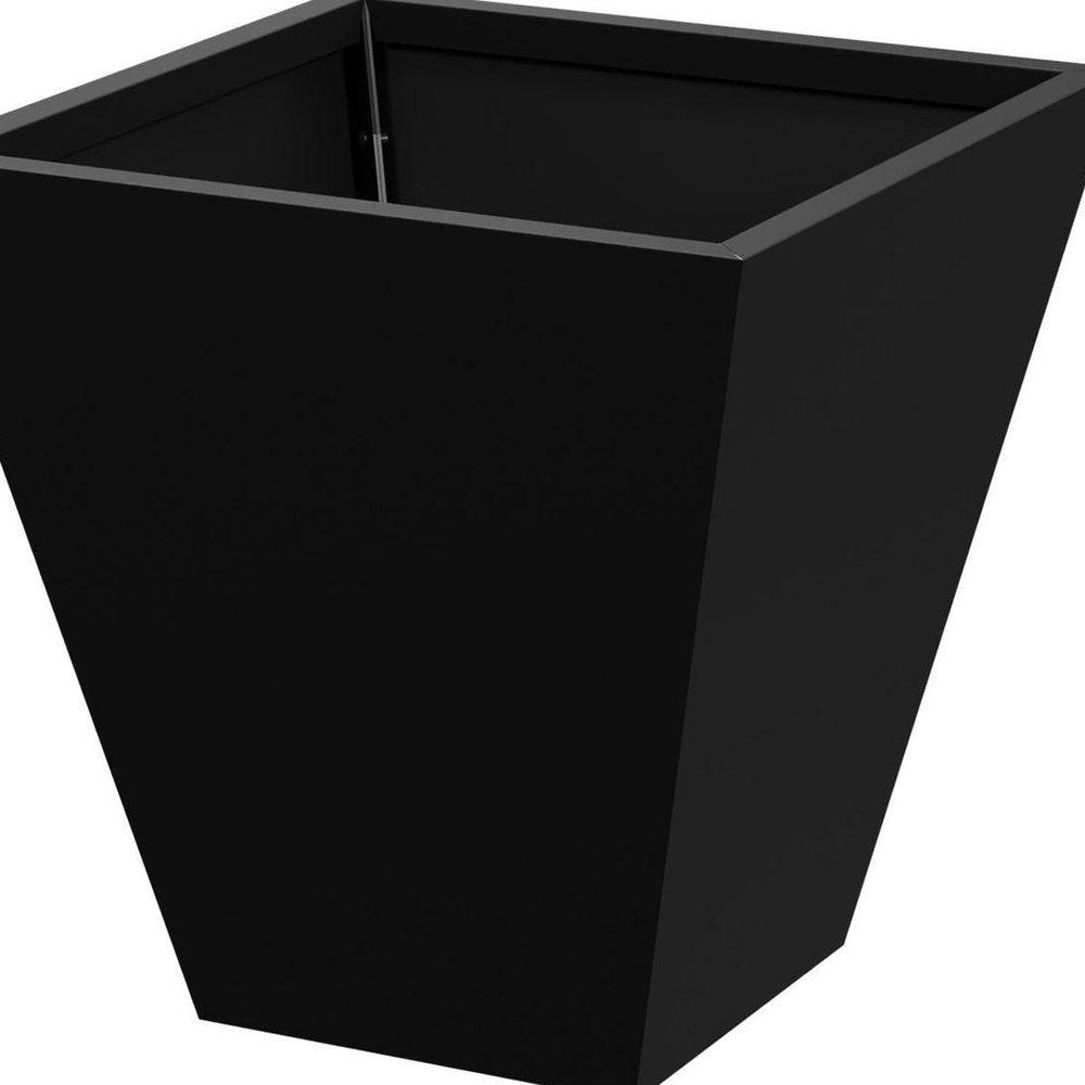18" X 16" Black Metal Rectangular Pot Planter HomeRoots
