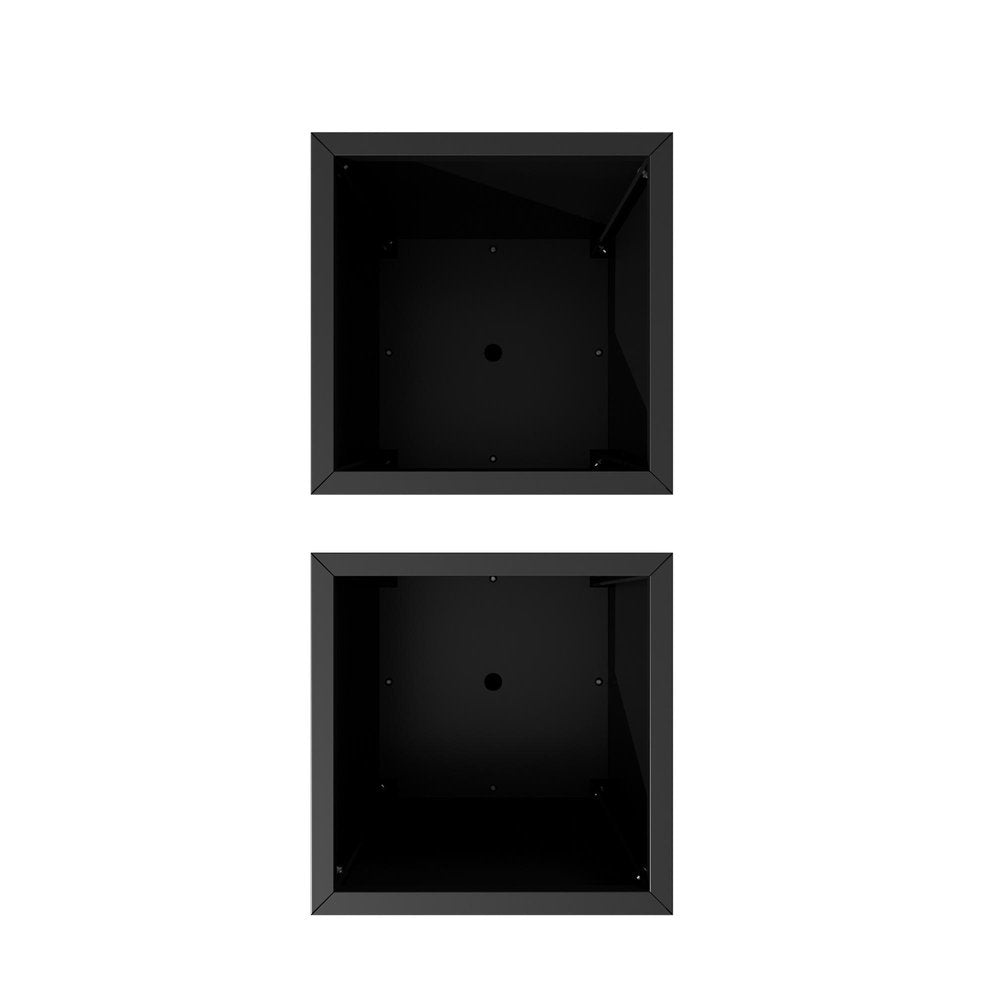 Set of Two Black Metal Rectangular Pot Planter HomeRoots