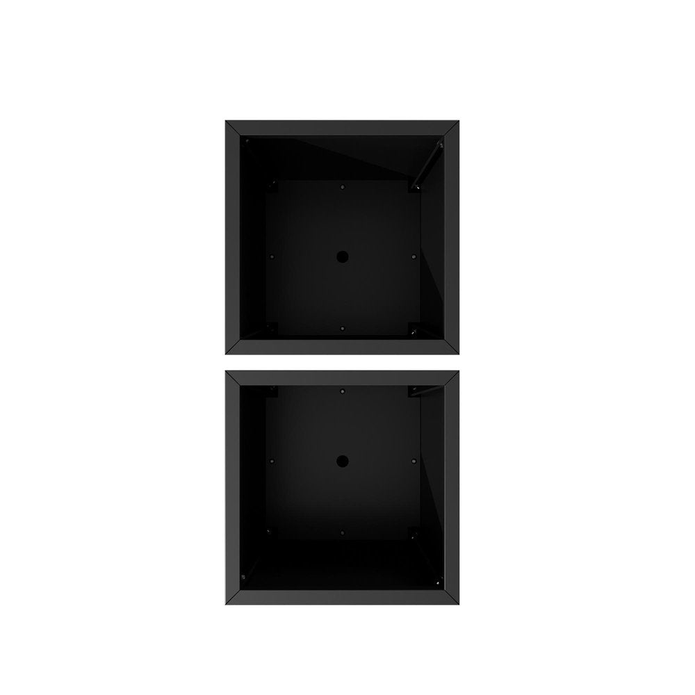Set of Two Black Metal Rectangular Pot Planter — view 2