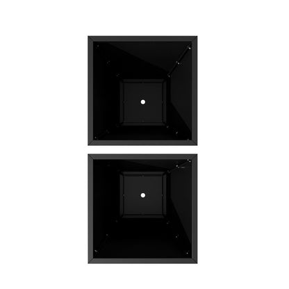 Set of Two Black Metal Rectangular Pot Planter HomeRoots