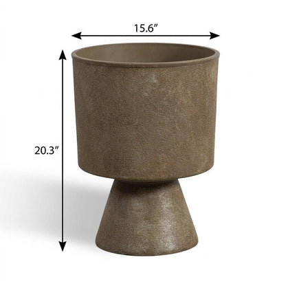 Set of Two Brown Heavy Duty Plastic Rectangular Pot Planter HomeRoots