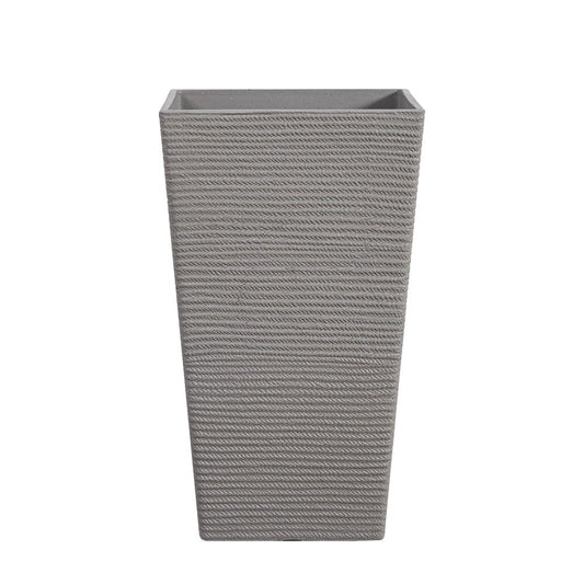 Set of Two Gray Heavy Duty Plastic Rectangular Pot Planter