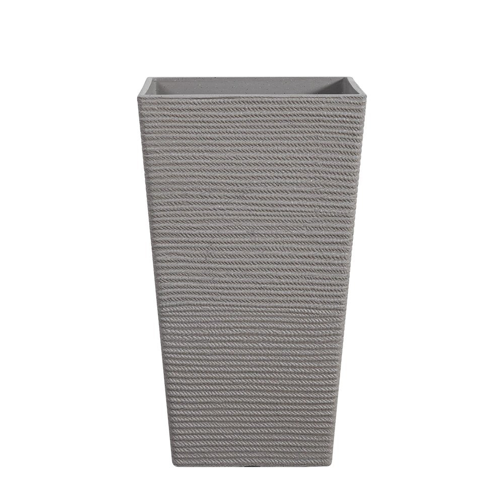 Set of Two Gray Heavy Duty Plastic Rectangular Pot Planter