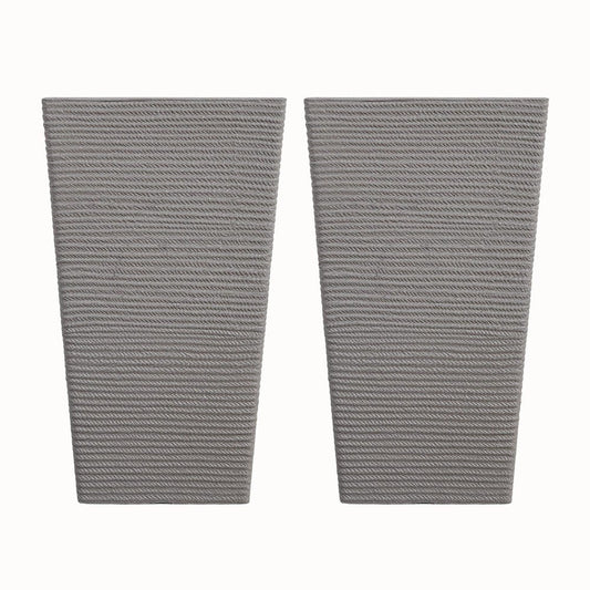 Set of Two Gray Heavy Duty Plastic Rectangular Pot Planter