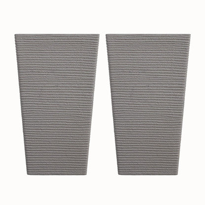 Set of Two Gray Heavy Duty Plastic Rectangular Pot Planter HomeRoots