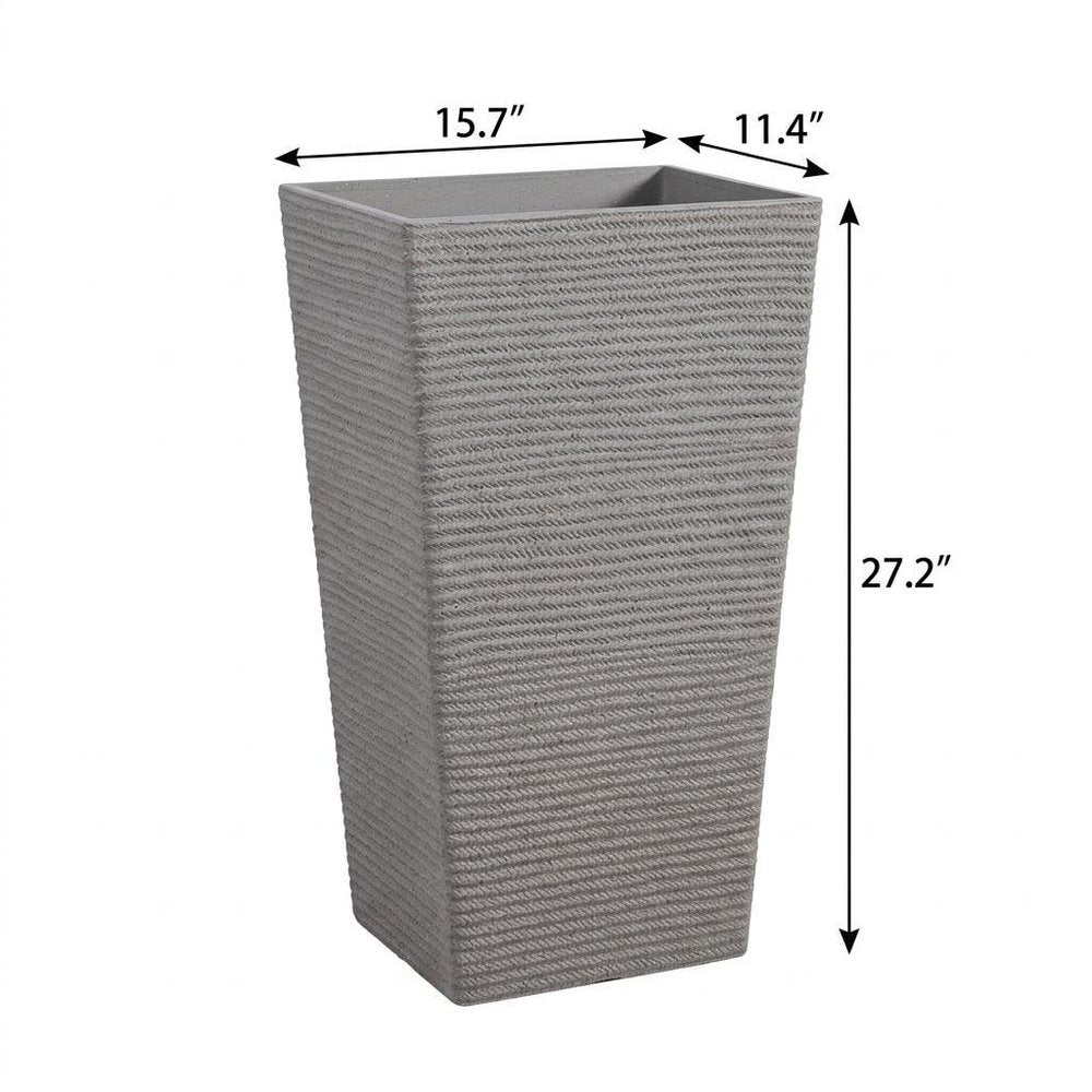 Set of Two Gray Heavy Duty Plastic Rectangular Pot Planter — view 5