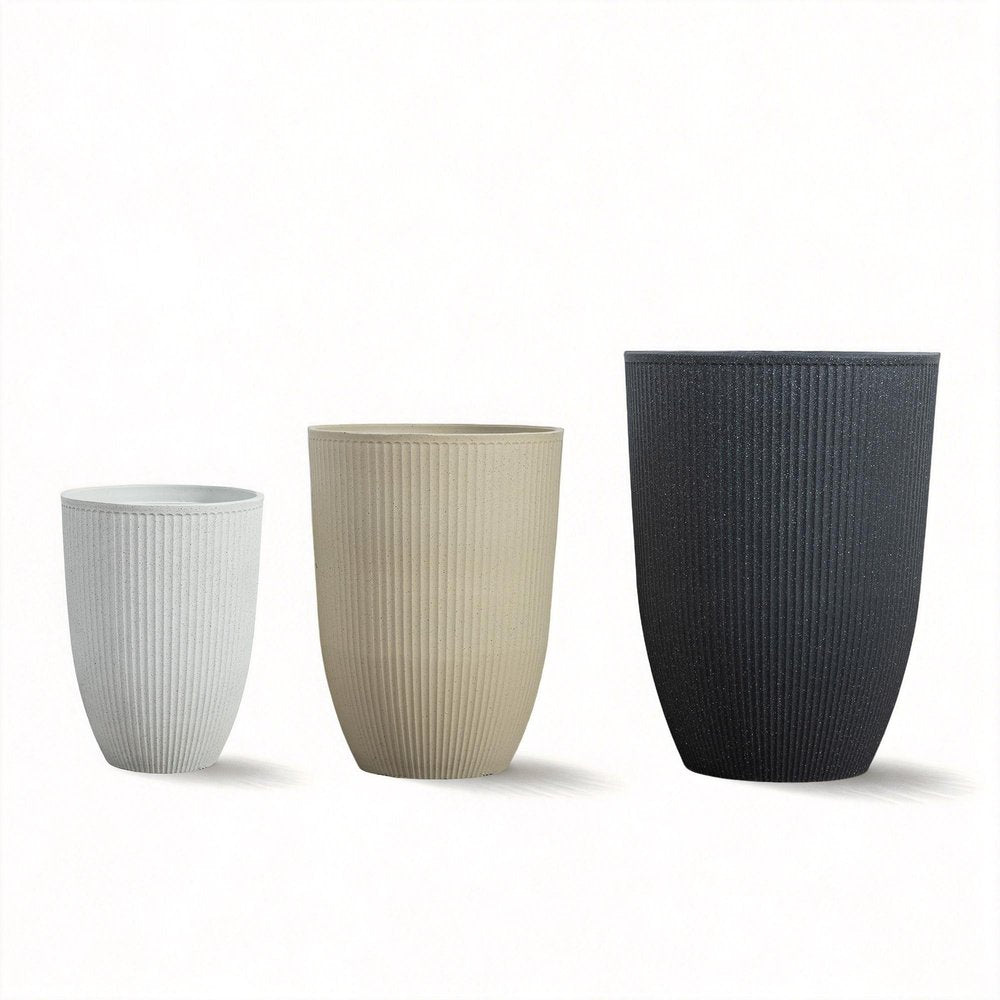 Set of Three White Heavy Duty Plastic Rectangular Pot Planter — view 4