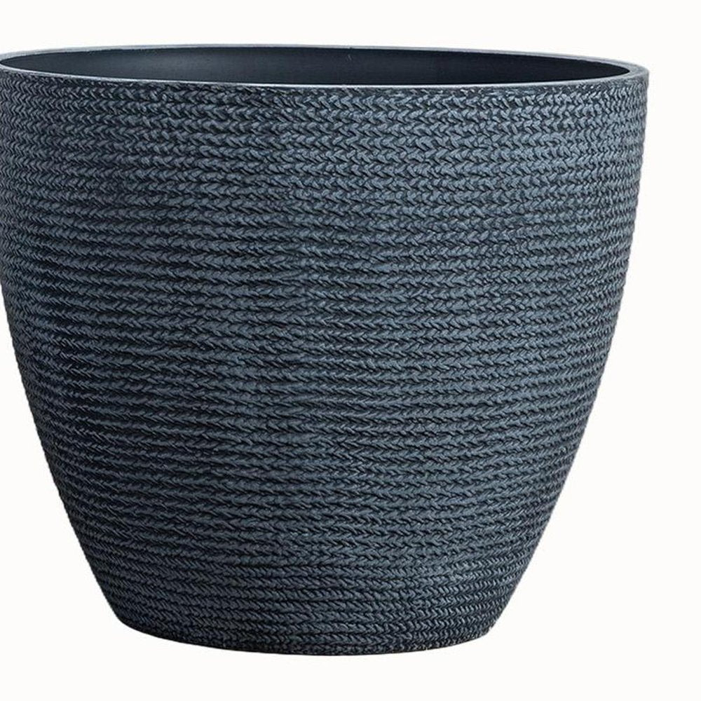 Set of Three Gray Heavy Duty Plastic Rectangular Pot Planter HomeRoots