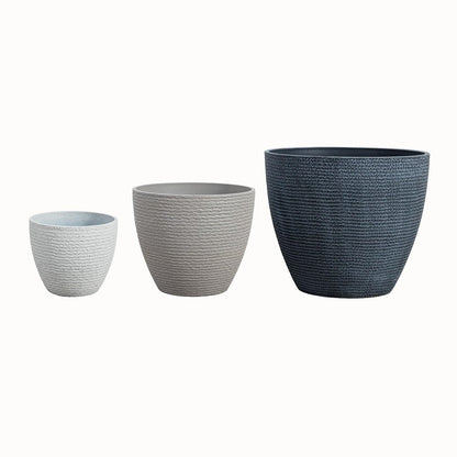Set of Three White Heavy Duty Plastic Rectangular Pot Planter HomeRoots