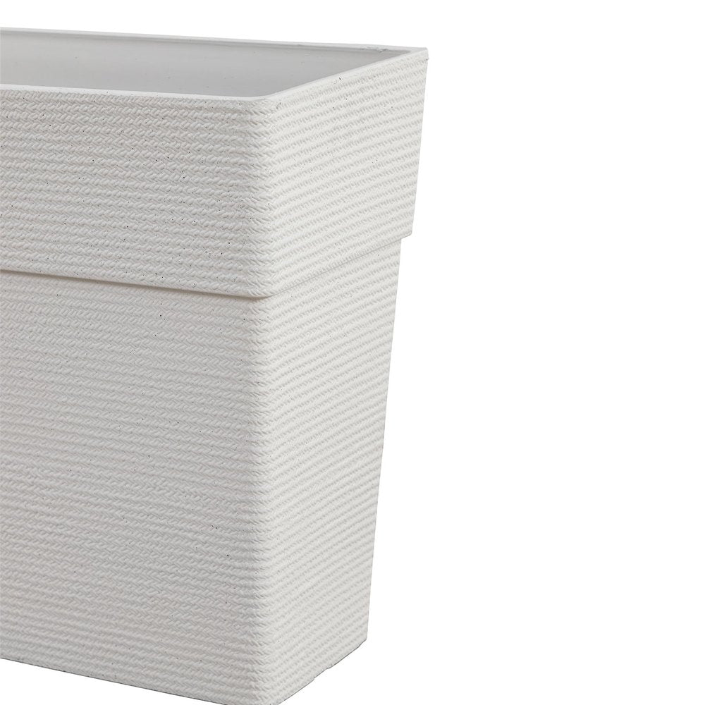 Set of Two White Heavy Duty Plastic Rectangular Pot Planter — view 3