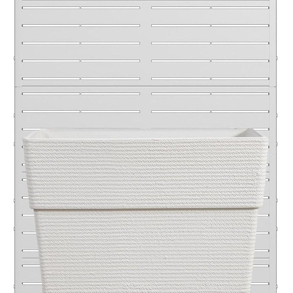 Set of Two White Heavy Duty Plastic Rectangular Pot Planter — view 4