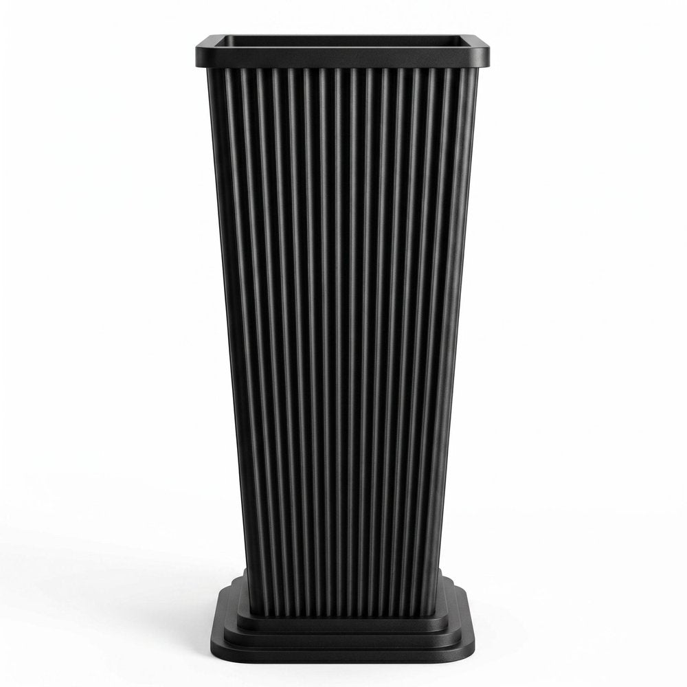 Set of Two Brown Heavy Duty Plastic Rectangular Pot Planter — view 2