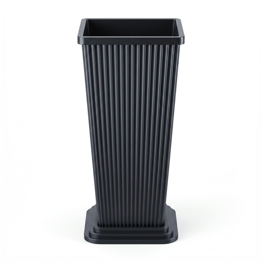 Set of Two Brown Heavy Duty Plastic Rectangular Pot Planter — view 3