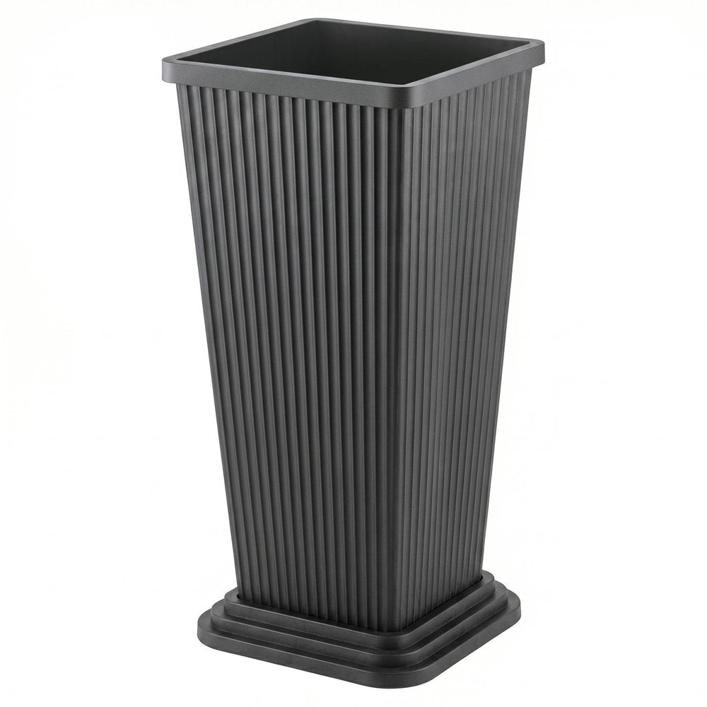 Set of Two Brown Heavy Duty Plastic Rectangular Pot Planter HomeRoots