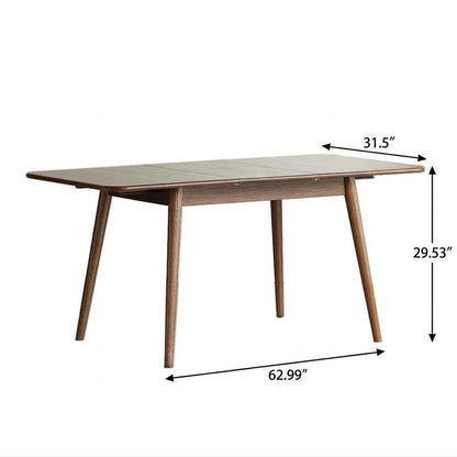 63" Walnut Solid Wood Removable Leaf Pedestal Base Round Top Extendable Dining Table HomeRoots
