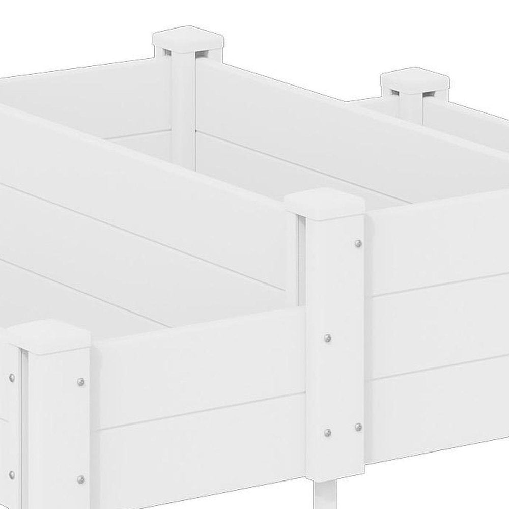 12" X 35" White And Pearl Composite Rectangular Raised Garden Bed — view 3