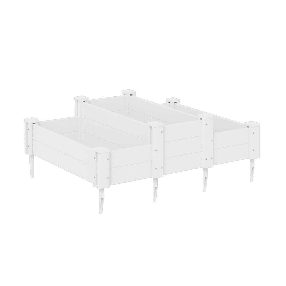 12" X 35" White And Pearl Composite Rectangular Raised Garden Bed HomeRoots