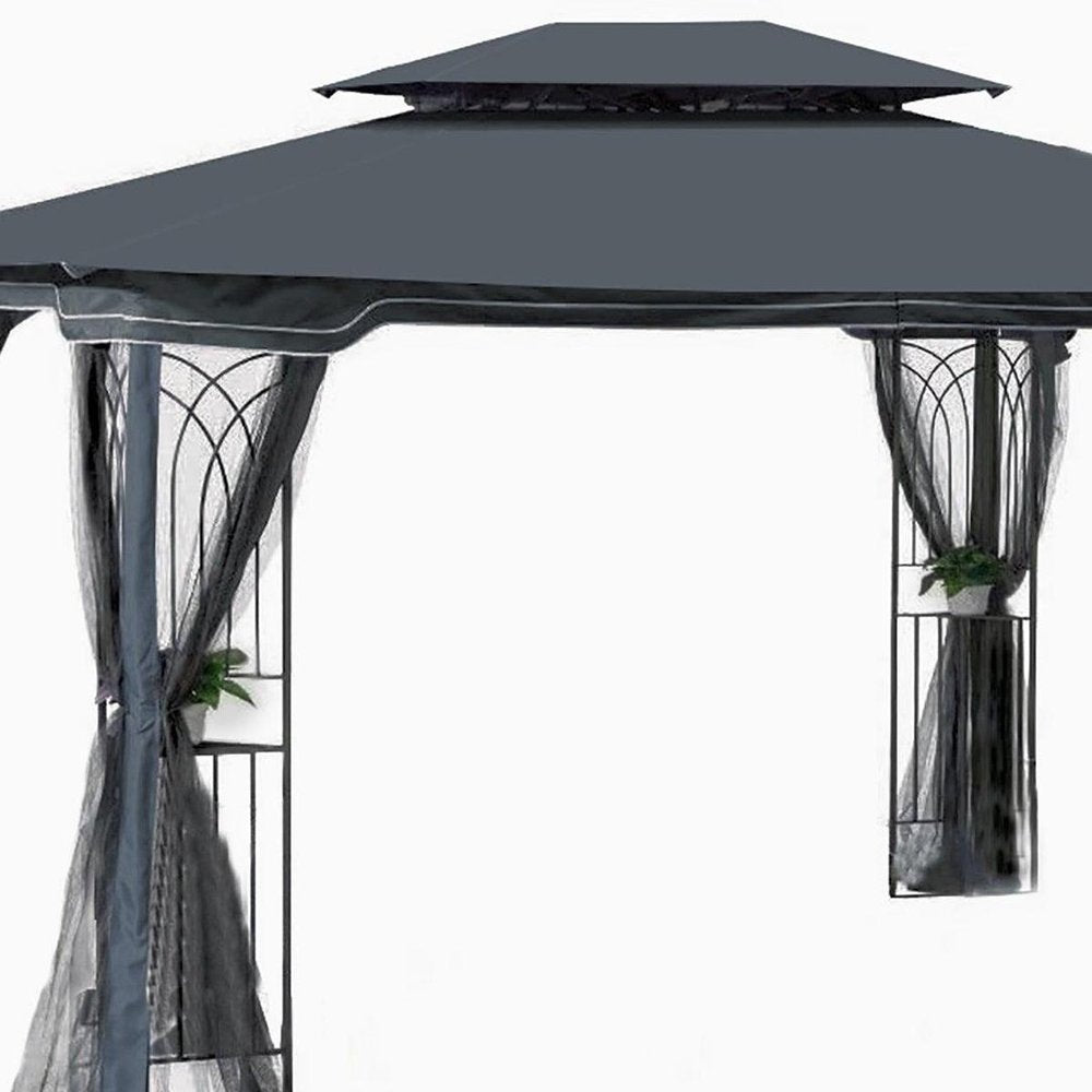 158" X 158" Gray Metal Gazebo HomeRoots