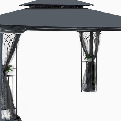 158" X 158" Gray Metal Gazebo HomeRoots
