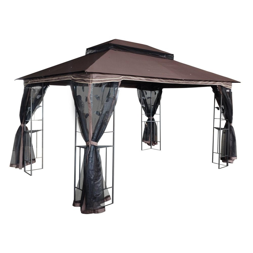 157" X 157" Gray Metal Gazebo — view 3