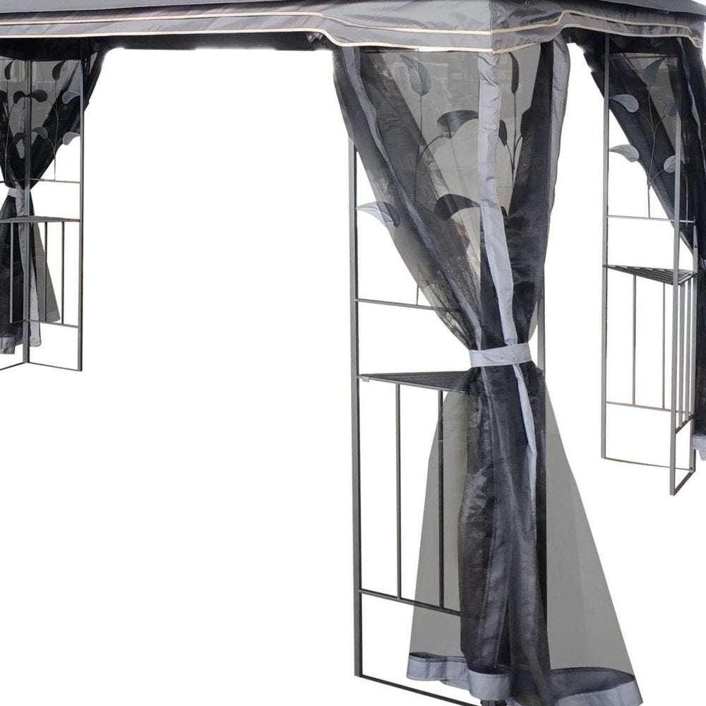 157" X 157" Gray Metal Gazebo HomeRoots