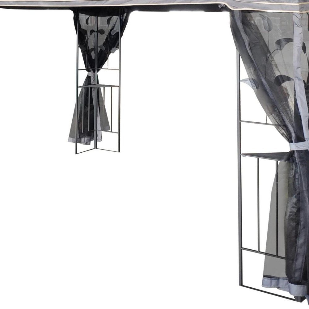 157" X 157" Gray Metal Gazebo — view 3