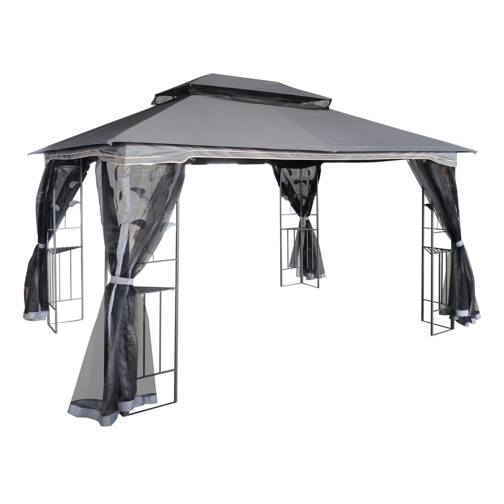 157" X 157" Gray Metal Gazebo — view 4