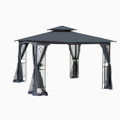 117" X 117" Gray Steel Square Gazebo HomeRoots