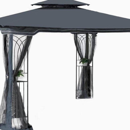 117" X 117" Gray Steel Square Gazebo HomeRoots