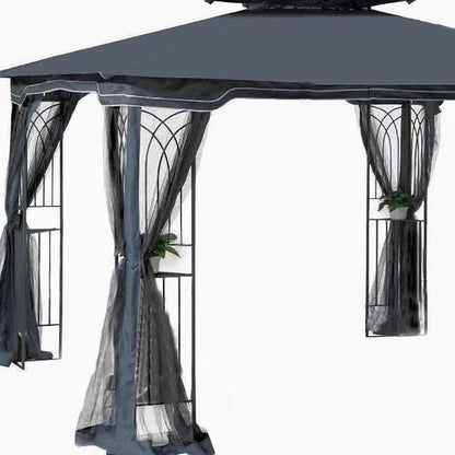 117" X 117" Gray Steel Square Gazebo HomeRoots