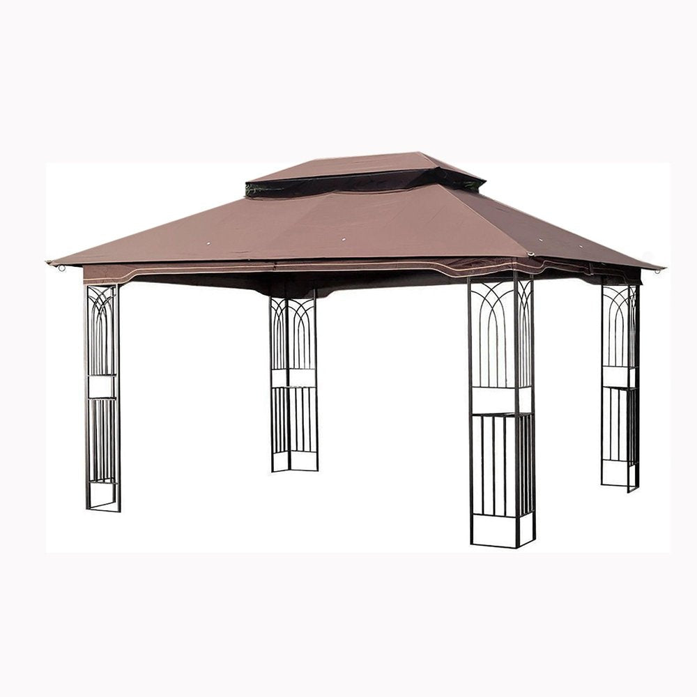 157" X 157" Brown Metal Gazebo — view 1