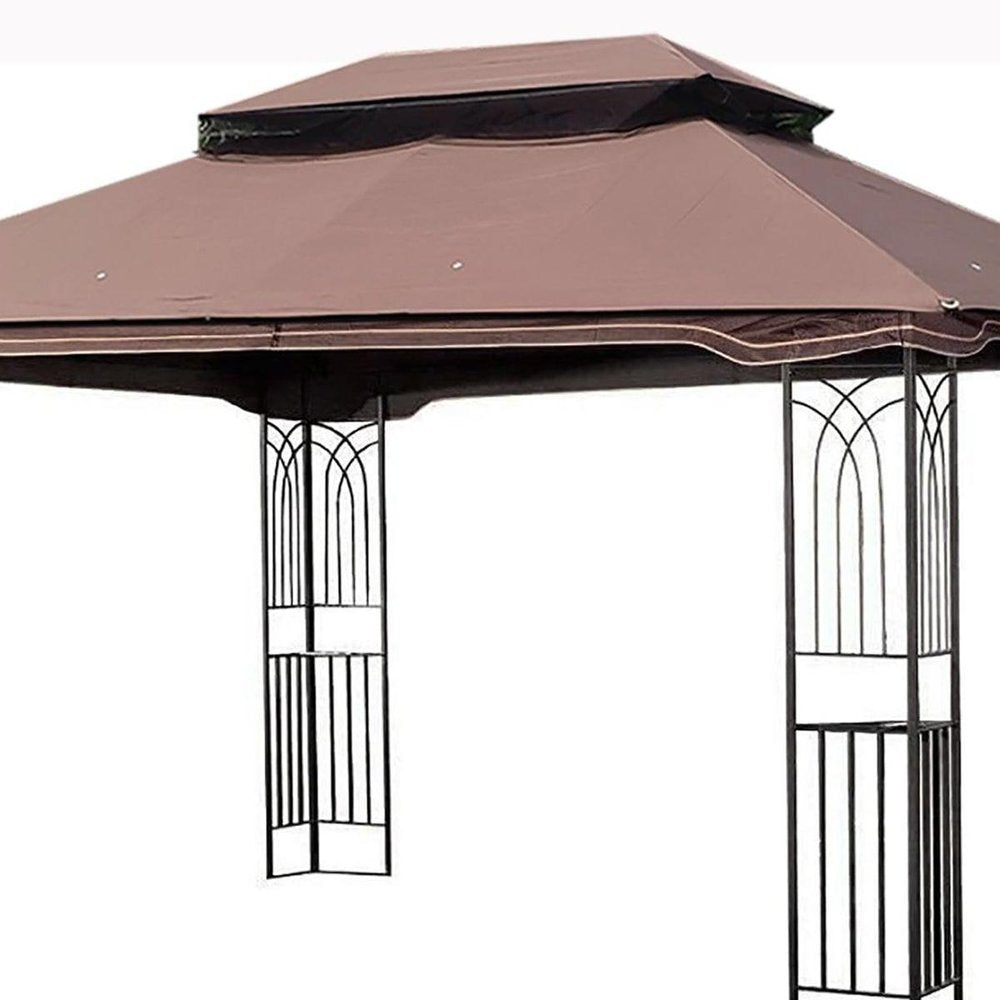 157" X 157" Brown Metal Gazebo HomeRoots