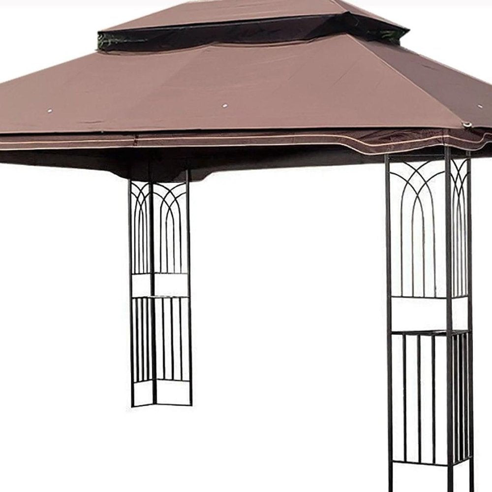 157" X 157" Brown Metal Gazebo HomeRoots