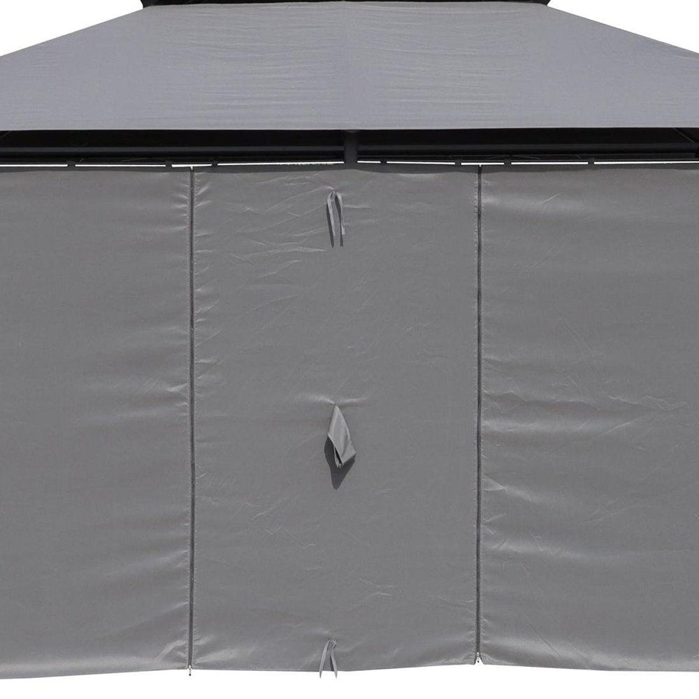 157" X 157" Gray Metal Gazebo — view 4