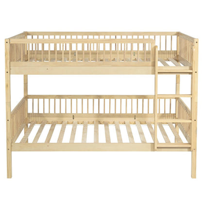 White Twin Over Twin Solid Wood Bunk Bed HomeRoots