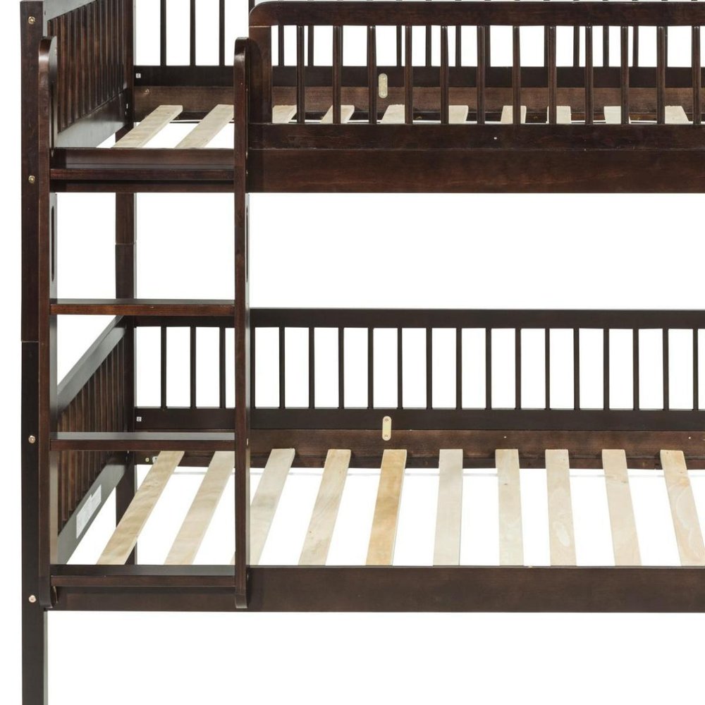 White Twin Over Twin Solid Wood Bunk Bed — view 11